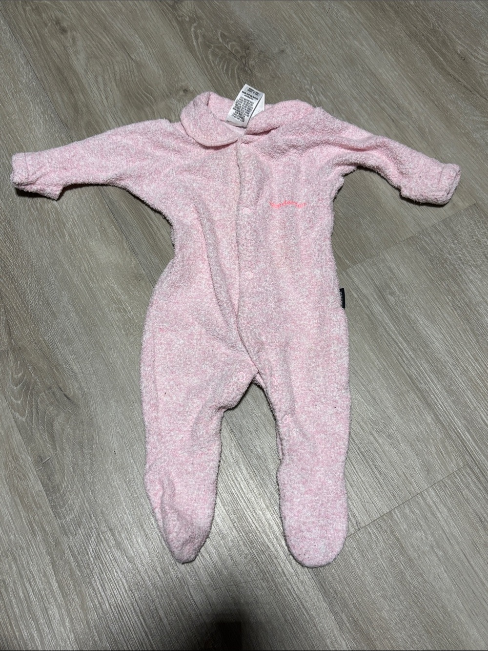 Bonds Soft Pink Plush Baby One-Piece Footed Romper